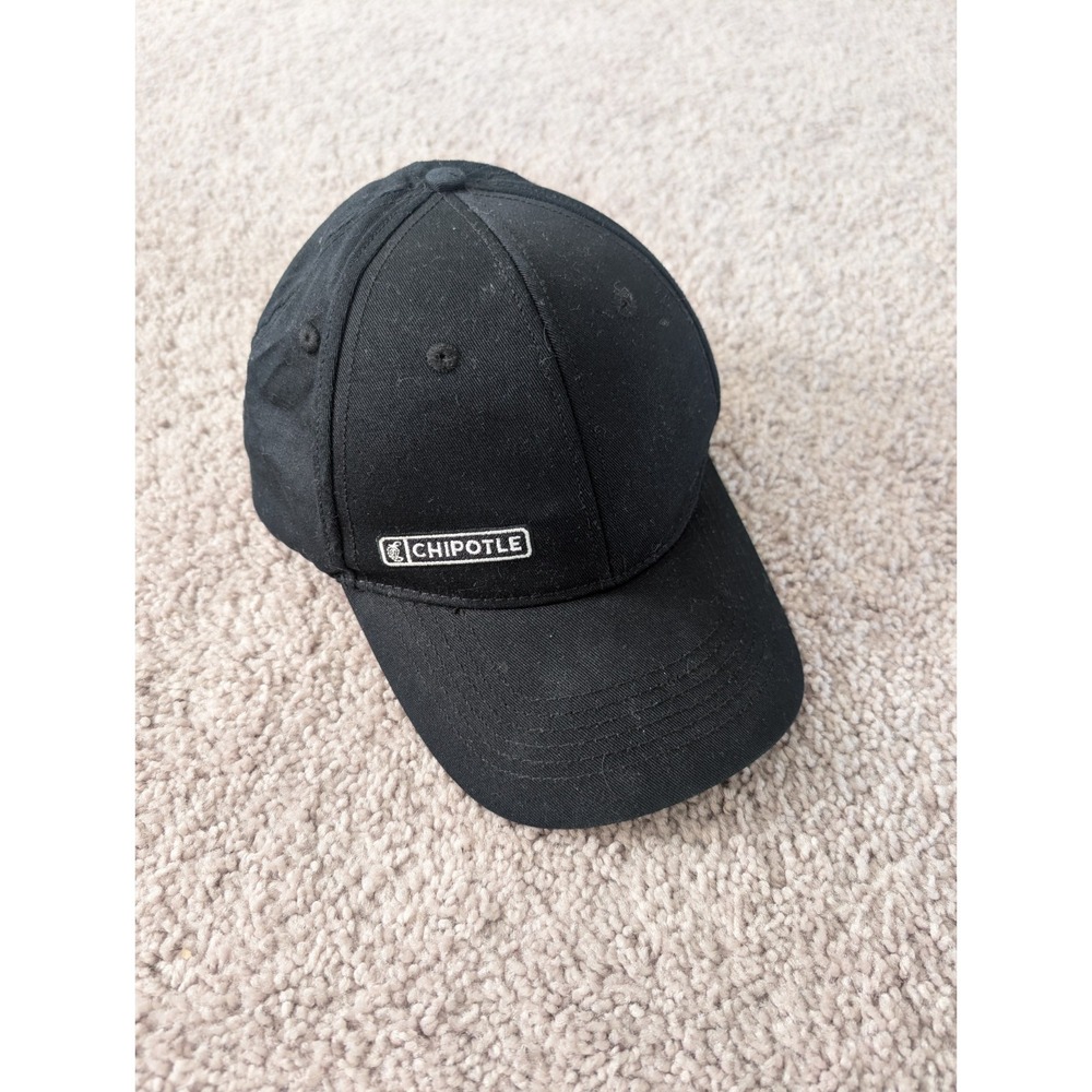 Chipotle Employee Hat Cap Adult OS Black Adjustable Embroidered Organic Cotton